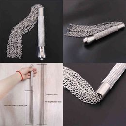 Nxy Adult Toys Products Whip Scattered Clap Handle Iron Chain Beard Heavier Health Care 220221