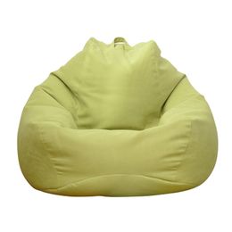 Lazy Sofa Cover Solid Chair Covers Without Filler Linen Cloth Lounger Seat Bean Bag Pouffe Puff Couch Tatami Living Room Beanbags 220111