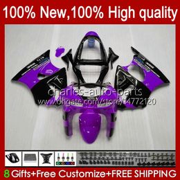 Bodywork For KAWASAKI NINJA ZX-6R 600CC ZX-636 ZX600 1998 1999 Body 16No.94 ZX-600 ZX600CC ZX636 98-99 ZX 636 600 CC 6 R 6R ZX6R 98 99 Motorcycle Fairing Kit purple stock