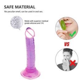 NXY Dildos Translucent Soft Jelly Large Cover Realistic False Ring Penis Plug Post Sex Toy Male Vaginal Anal Massage Comfort Toy1210