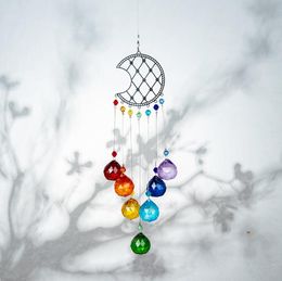 Dream Catcher Ornament Pendants With Colourful Crystal Ball Prisms Indoor Outdoor Garden Rainbow Maker Decorations