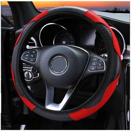 Steering Wheel Covers Car Cover Universal Auto Steering- Carbon Fiber Sports Car-styling Interior Accessories