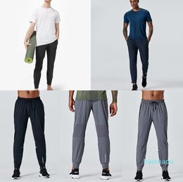 Tasarımcı-Uzun Pantolon Erkekler Spor Koşu Hizası Yoga Açık Spor Cepler Slim Fit Lu Sweatpants Pantolon Jogging Perders Erkek Casual Elastik Bel