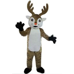 High quality Christmas Reindeer Mascot Costume Halloween Christmas Fancy Party Dress Cartoon Character Suit Carnival Unisex Adults Outfit