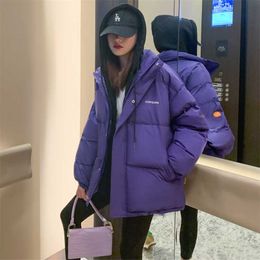 Winter jacket women's long parka coat quilted warm loose down thick hooded sweater clothing 211018