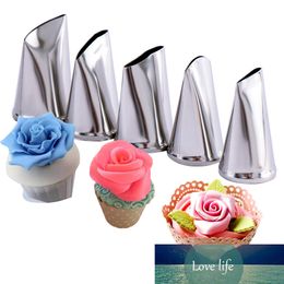 5 Pcs/Set Icing Piping Nozzles Mould Rose Cake Dessert Mould Decorator Tips Russian Baking Stainless Steel Icing Piping Nozzles