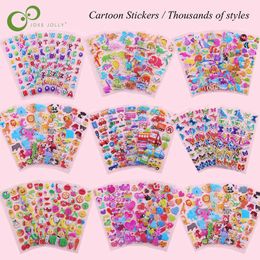 100 pcs 3D Puffy Bubble Stickers Cartoon Princess Car Animals Waterpoof DIY baby Toys for Children Kids Boy Girl Mix Style wholesale