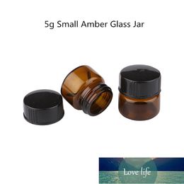 24pcs/Lot Amber 5ml Glass Eye Cream Jar Small Empty 5g Women Cosmetic Container 5cc Refillable Sample Test Pot Factory price expert design Quality Latest Style