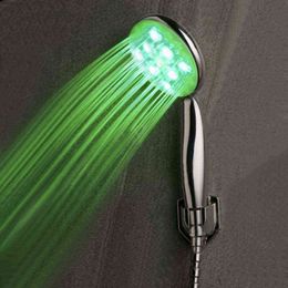 BAKALA Water Saving Colorful LED Light Bath Shower head Hand Held Bathroom Shower Head Filter Nozzle QY-1007 H1209