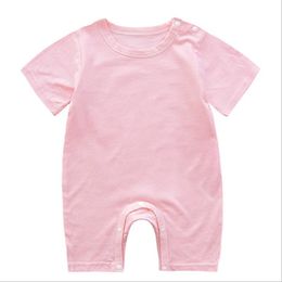 Sublimation Blank Baby Rompers Solid Cotton Newborn Girl Jumpsuits Infant Boy Short Sleeve Climbing Clothes Summer Baby Clothing BT5906