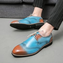 38-48 Size Multicolor Men Loafers Blue Fashion Mens Party Shoes Casual Wedding Trendy Brogue Footwear
