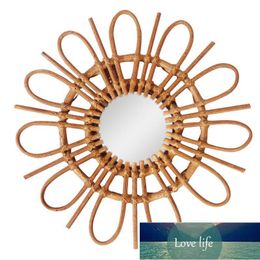 Mirrors Handmade Rattan Mirror Wall Art Retro Makeup Decorative Studio Homestay Soft Decoration Hanging Factory price expert design Quality Latest Style Original