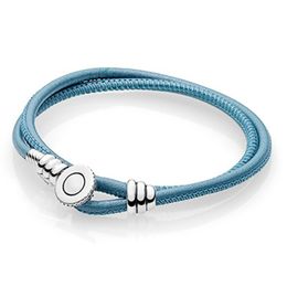 NEW 2021 100% 925 Sterling Silver Blue Bracelet Fit DIY Original Fshion Jewellery Gift666