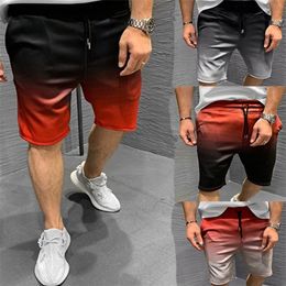 Men New gradient Shorts Loose Short Trousers Fitness Bodybuilding Jogger Mens Casual Gyms exercise Cool durable Sweatpants C0222