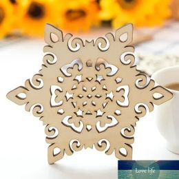 1pc Retro Hollow Style Wooden Carved Snowflower Coasters Cup Tea Coffee Mats insulating eat bowl mat pad Table Home Supplies