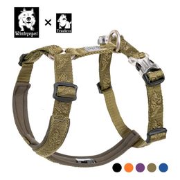 Truelove Nylon Designer Dog Collars And Harnesses Large Small Strong Soft Reflective Dog Harness Nylon Dog Belt Safety Pit Bull 210729