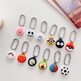 Cartoon AirTag Loop Silicone Case Protective Cover Shell with Key Ring for Apple Airtags Smart Bluetooth Wireless Tracker Anti-lost