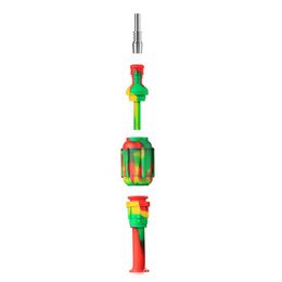 Hookah Colourful Silicone Nector Collector Kit With 10mm 14mm Titanium Nail Mini Glass Pipe Oil Rig Concentrate Dab Straw