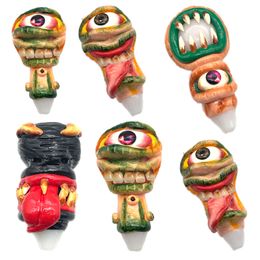 3D Smoking Hand Pipe Unique Cartoon Painted Heady dry herb tobacco 5 inch Oil Burner Pipe Random style
