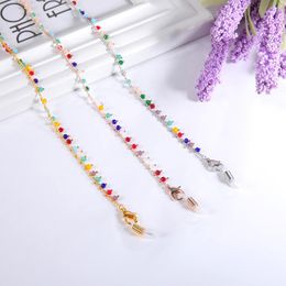 Sunglasses Chain Gold Plated Necklace Fashion Colorful Beads Glasses Chains on The Neck Lanyard Accessories