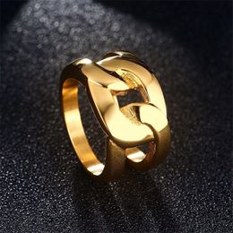 ZORCVENS 2020 New Gold Colour Large Wedding Engagement Ring Stainless Steel Club Party Rings For Women Jewellery X0715