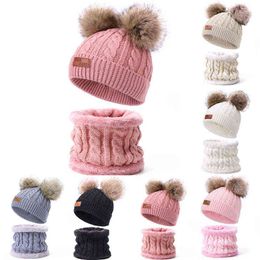 Fashion Newborn Beanies Baby Kids Hat Pompom Winter Warm Children Knitted Hat for Girls Boys Cute Lovely Solid Color Beanie Cap Y21111