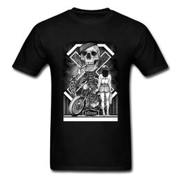 Männer T-Shirts Reiter Schädel Motorrad Cool T Shirts Herren Sommer Mode Vintage Design Baumwolle Pin Up Sex Punk 2021