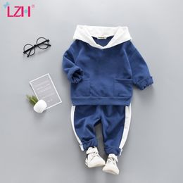 LZH Newborn Baby Boys Clothing 2021 Spring Baby Girls Clothes Sets Hoodie+Pant 2Pcs Costume Outfit Infant Clothing For Baby Suit 210309