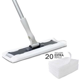 Professional Microfiber Flat Mop with 20 Reusable Fabric Pads for Hardwood, Laminate,Floor Cleaning Sweeper Broom Clean Tools 210317