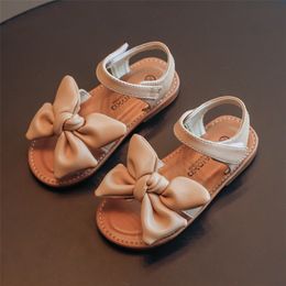 COZULMA Kids Sandals Barefoot Girls Summer Shoes Princess Beach Child Roman Style Bow Baby Soft Bottom 23-34 220225