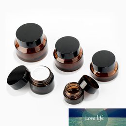 1pcs 15g/30g/50g Empty Brown Glass Refillable Bottles Makeup Jar Pot Travel Face Cream Lotion Vials Amber Cosmetic Containers