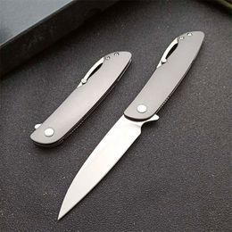 Top Quality New Design Flipper Folding Knife 8Cr13Mov Satin Drop Point Blade Stainless Steel Handle EDC Keychain Knives With Retail Box