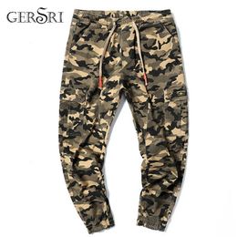 Gersri Spring Autumn Breathable Full Sportswear Pants Mens Casual Pants Trendy Cool Military Design Trousers Plus Size Men Pants X0621