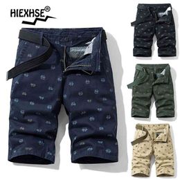 Men Solid Color Bicycles Printing Pattern Shorts Cargo Cotton Comfortable Casual Bermuda Overalls 210713