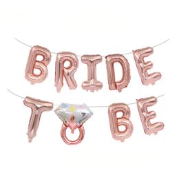 bride to be balloons decoration Canada - Party Decoration Wedding Rose Gold Bride To Be Balloons For Bridal Shower Decor Diamond Ring Globos