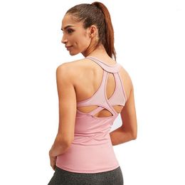 Yoga Outfit 2022 Sleeveless Vest Shirt Sport Running Quick Dry High Elasticity Tight Fitness Women Gym Workout Clothing Spor