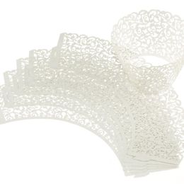 2021 Wholesale-Kimisohand 100 Filigree Little Vine Lace Laser Cut Cupcake Wrapper Liner Baking Cup