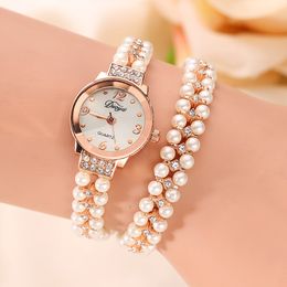 s Quartz Gold Jewellery Steel Bracelet Wristwatch Crystal Casual Pearl Women Watch Elegant Ladies