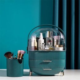 Cosmetic Storage Box Makeup Organiser Jewellery Storage Box Makeup Brush Lipstick Holder Portable Fashion Drawer Desktop Dustproof 210315