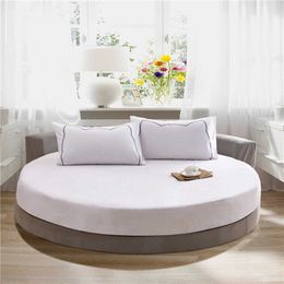 el Round Bedding Fitted Bed sheet with Elastic band romantic Themed el Round Mattress Cover Diameter 200cm-220cm 210626