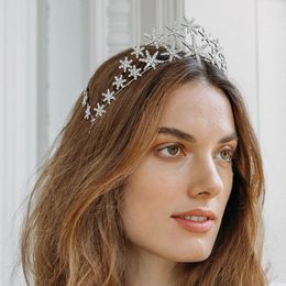 Luxury Rhinestone Headpiece Wedding Bridal Hair Accessories for Women Baroque Crystal Star Crown Tiara Headband Party Jewellery