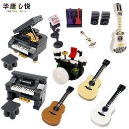 MOC Friends Musical Instrument Piano Guitar Drum Set Building Blocks Educational Toys Child's Gift DIY Decoration Friend Model Y1130