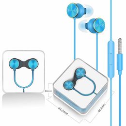 2021 fashion colorful Headphones In-Ear Earphones with Mic and Remote Stereo 3.5mm Headset for all the smart phone with packing