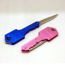 Stainless steel kitchen folding knife keychain mini outdoor camping hunting tactics survival EDC tool 6 colors GF566