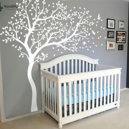 Wall Decal Vinyl Sticker White Tree Large Tree Wall Decor Desgin Color Wall Mural Nursery Kid Room Bedroom Playroom PosterWW-340 210308