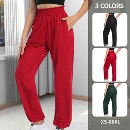 VUTRU Women's Baggy Sweatpants Pockets High Waisted Comfy Lounge Pants Loose Yoga Jogger Pants Wide Leg Plus Size SweatPants H1221