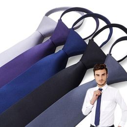 Men's Luxury Noble Necktie For Wedding Party Business Formal Suits Fashion Convenient Zipper Ties Narrow