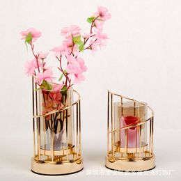 Candle Holders Year Home Decoration Holder Ornament Metallic Plating Gold Wrought Iron Vase Ornaments Candelabra