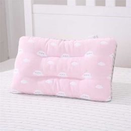 Lovely Baby Pillows Toddler Bedding Pillows Cotton Kids Sleeping Positioner born Boy Girl Head Cushion Anti Roll Support Pad 211025