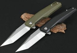 High Quality JJ045 Flipper Folding Knife D2 Satin Tanto Point Blade Steel Sheet + G10 Handle Outdoor Camping Hiking EDC Pocket Knives